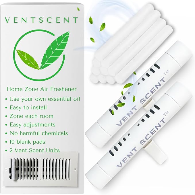 Whole Home Air Freshener | Custom Scent of Your Choosing | Passive Essential Oil Diffuser | Easier Placement Than HVAC Furnace Filter or AC | Adjustable House Freshener & Fragrance System