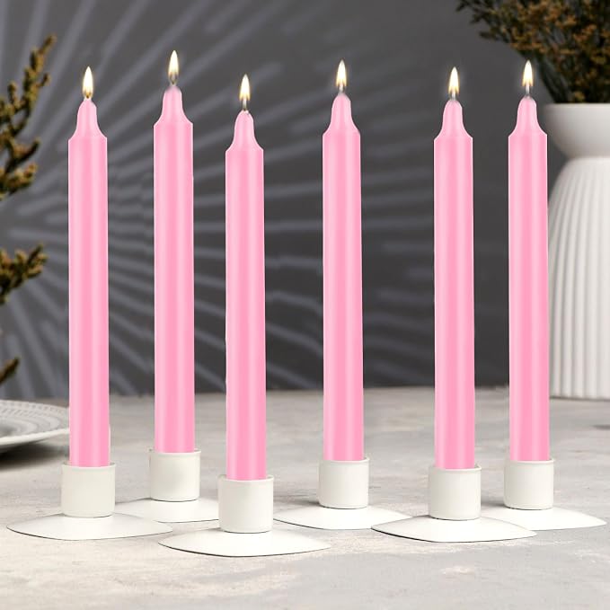 24 Pack Pink Spell Chime Candles – Premium Mini Unscented Taper Candles for Rituals, Prayer, Meditation, Altar, Spells – 4" Tall – Ideal for Witches & Spiritual Practices
