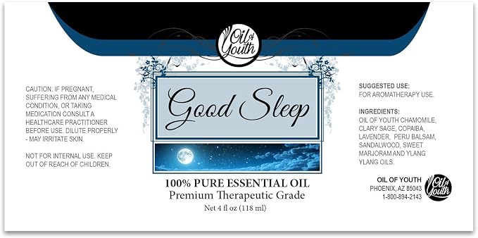 Oil of Youth 4 Ounce Bulk Good Sleep Blend Essential Oil - Therapeutic Grade - Pure & Natural - Sleep Oils for Diffuser - Essential Oils for Sleeping