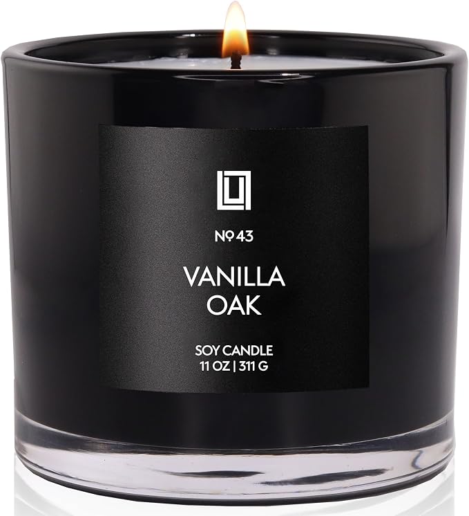 Lulu Candles | Vanilla Oak| Luxury Scented Soy Jar Candle | Hand Poured in The USA | Highly Scented Long Lasting (11 Oz.)