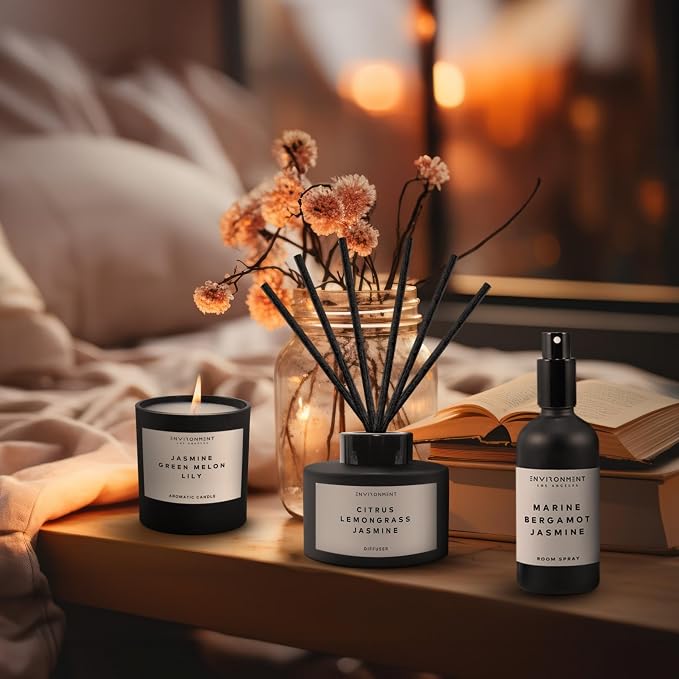 Environment Inspired by 5-Star Resort WH Reed Diffuser, 200ml Luxury Scented Aromatherapy (Citrus | Lemongrass | Jasmine) Reed Diffusers for Home, Diffusing Oil Fragrance, Home Fragrance Products
