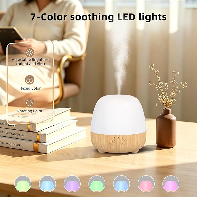 SPLITSKY Cordless Essential Oil Diffuser 150ML, Portable Rechargeable Aromatherapy Diffuser, Quiet Operation and Auto-Off, 7-Color LED Light, 3 Timer Settings, for Home, Bedroom, Travel
