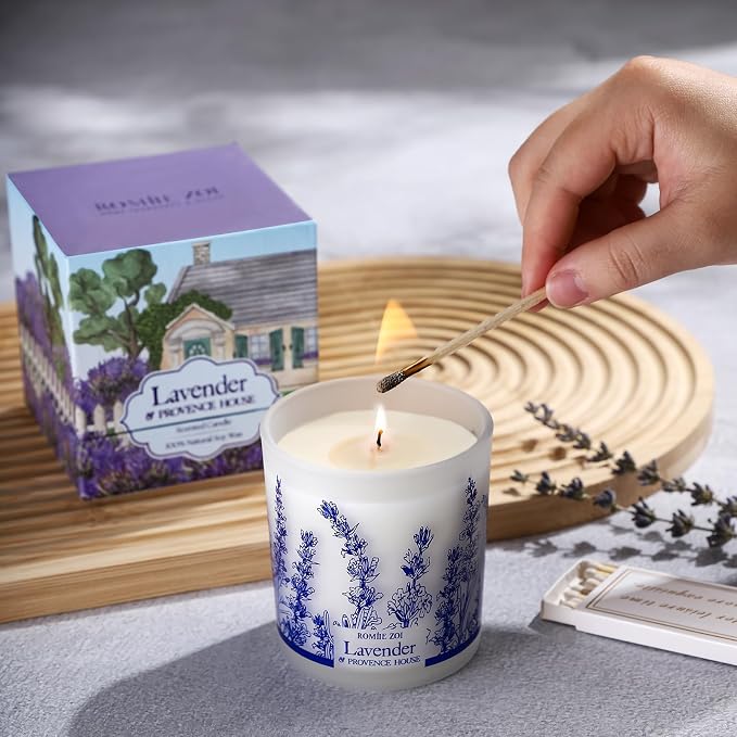 ROMIIE ZOI Scented Candle - Lavender & Rosemary- 6oz Aromatherapy Soy Wax Jar Candle for Home, Gifts for Women - 170g