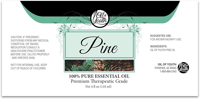 Oil of Youth Essential Oils 4oz - Pine Essential Oil - 4 Fluid Ounces