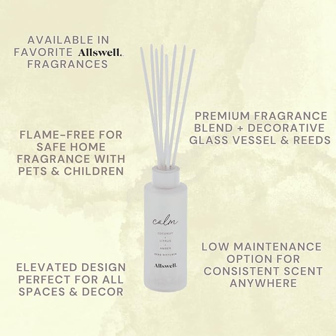 Scented Re ed Diffuser 3 Fl oz (90mL) 8 Synthetic (Calm (Coconut + Citrus + Amber))