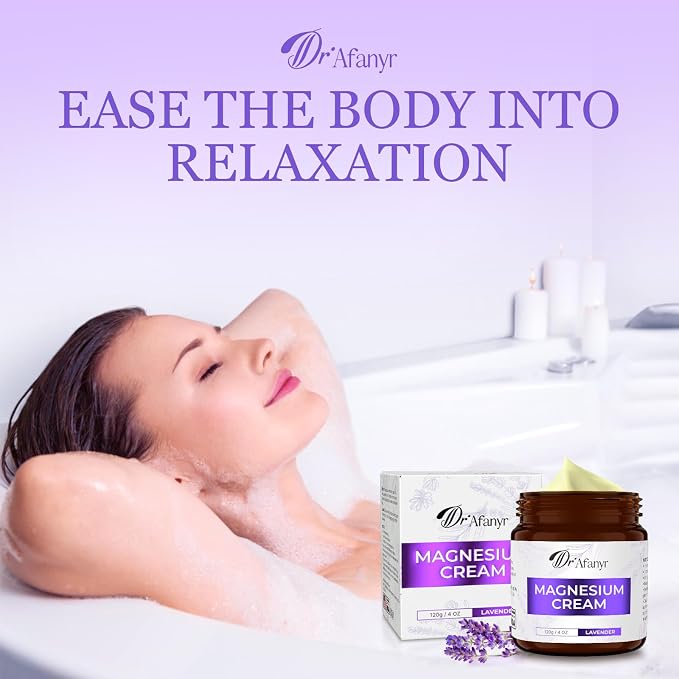 Magnesium Cream for Sleep and Relaxation - Lavender Magnesium Lotion with Chamomile & Cica - Moisturizing Body Butter for Overworked Muscles, Leg Tension & Nighttime Calm - Non-Greasy, Fast Absorbing