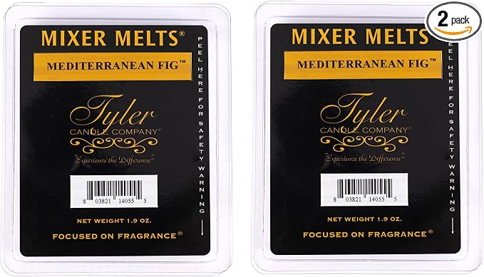 Tyler Candle Company Mediterranean FIG 1.9 Ounce Scented Mixer Wax Melt Cubes for Tart Burner, Pack of 2