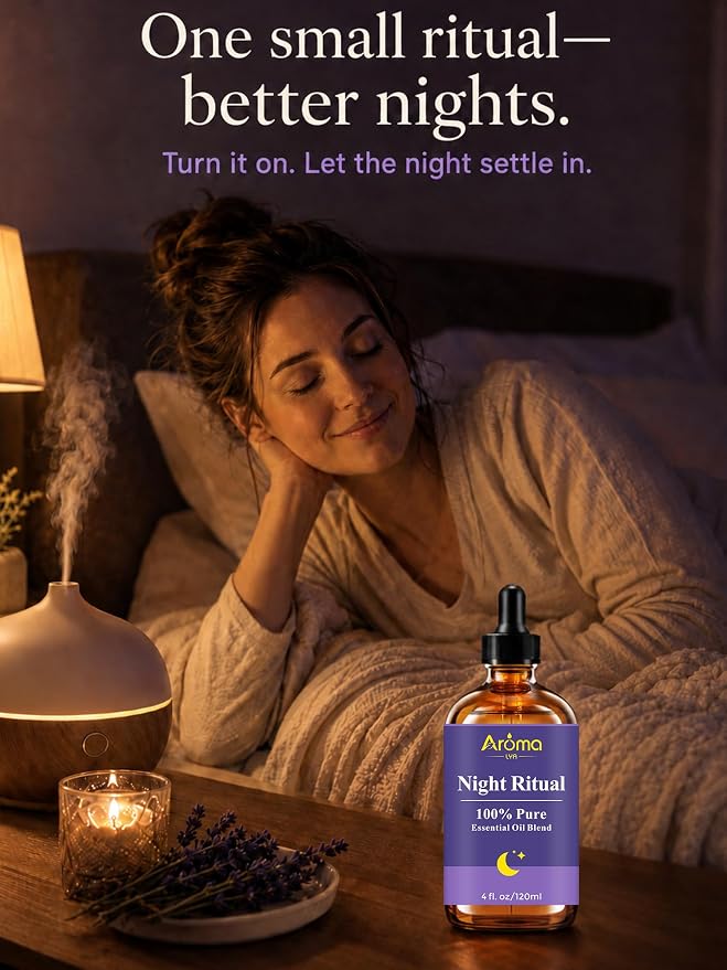 Night Ritual — A 100% Pure Essential Oil Blend Unwind-Ready Aroma for Your Nightly Routine, Essential Oils for Diffusers for Home