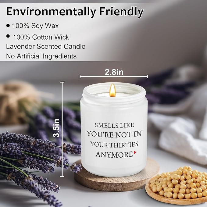 40th Birthday Gifts for Women Men, Turning 40 Year Old Birthday Gifts Ideas, 1985 Bday Decoration, Lavender Scented Bday Candle