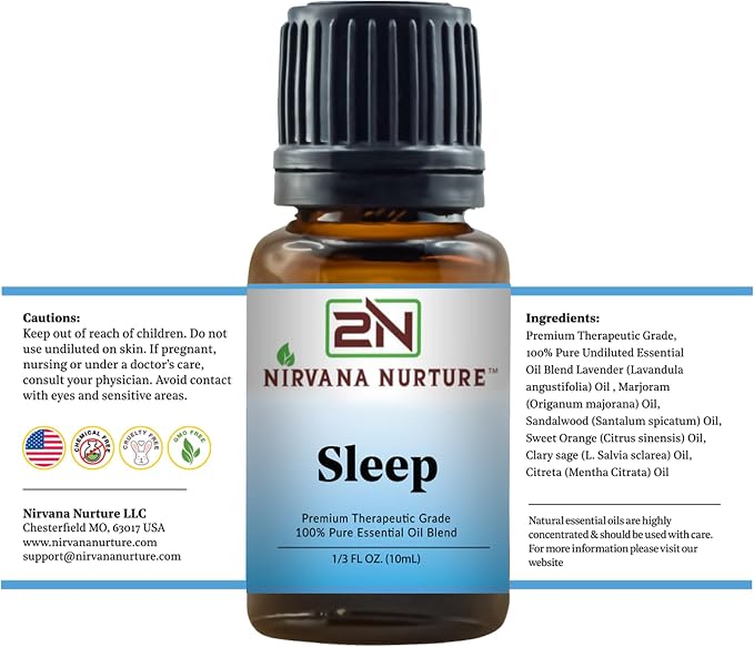 Sleep Blend,100% Pure and Premium, Undiluted, Sleep, Aromatherapy, Calm, Relax