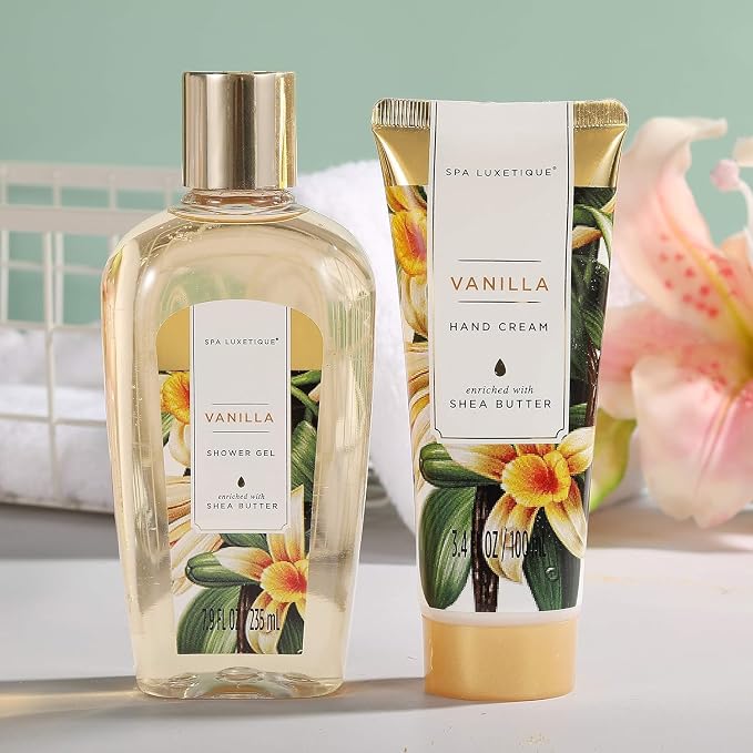 Gifts for Women, Spa Luxetique Gift Baskets for Women,15 Pcs Vanilla Spa Gifts for Womens, Women's Gifts with Bubble Bath, Bath Salt, Bath Bombs, Birthday Gift Christmas Spa Baskets