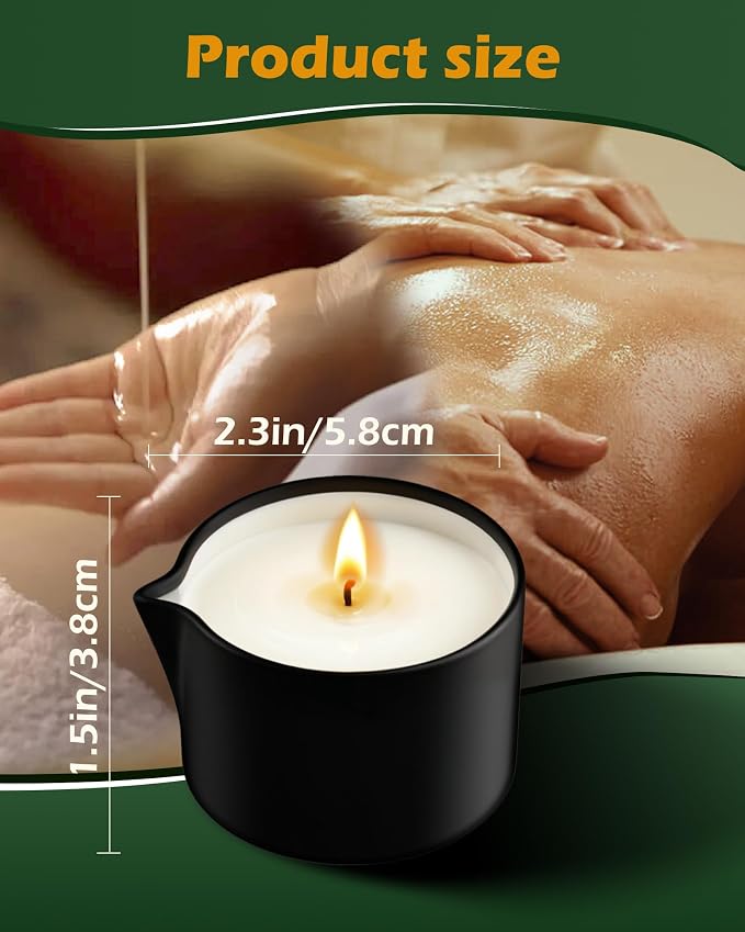 Soybean Wax Warming Massage Oil Candle for Stress Relief and Skin Moisturizing, Couples Massage, Romantic Gift SPA for Home Scented Candle Body Oil - Jasmine Scent 2.35 OZ