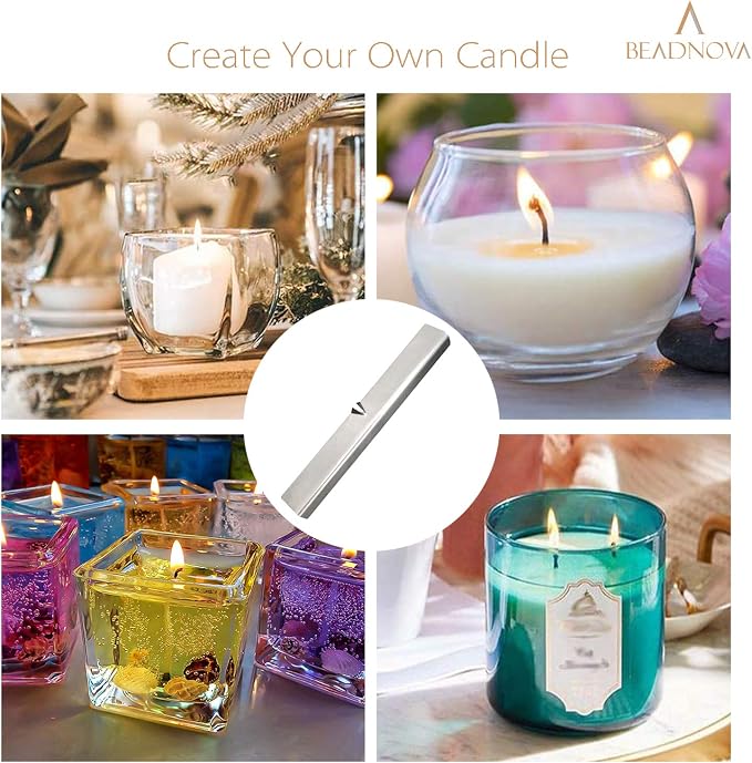 BEADNOVA Candle Wick Holders Metal Wick Bar Centering Device Centering Tool Holder for Candle Making (10 Pcs)