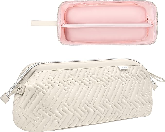 Leudes Hair Tools Travel Bag for Shark Flexstyle Carrying Case Portable Shark Hair Air Wrap Dryer Case Waterproof Dustproof Flat Curling Iron Travel Organizer (Beige)
