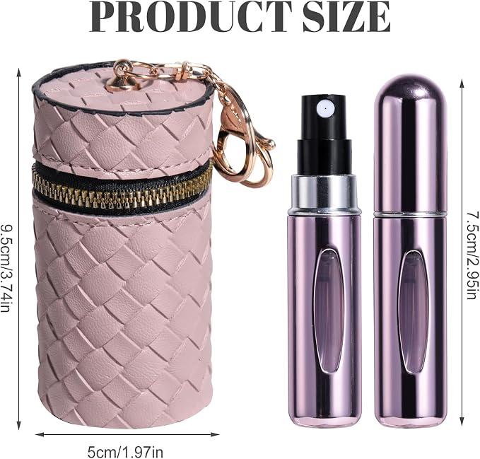 JPNK Mini Refillable Perfume Portable Atomizer Bottle 5PCS Travel Size Spray Refillable Refill Bottle 5 ml with Travel and Outgoing Bag