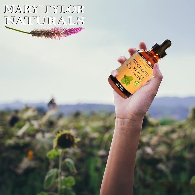 Patchouli Essential Oil (1 oz) by Mary Tylor Naturals 100% Pure Essential Oil, Therapeutic Grade, Great for Aromatherapy, DIY Projects and Much More!