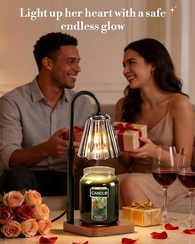 Marycele Black Candle Warmer Lamp with Timer Dimmer Adjustable Height, Birthday Gifts for Women Mom Sister Her, Office Room Home Decor, Vintage Wax Warmer House Warming Gifts