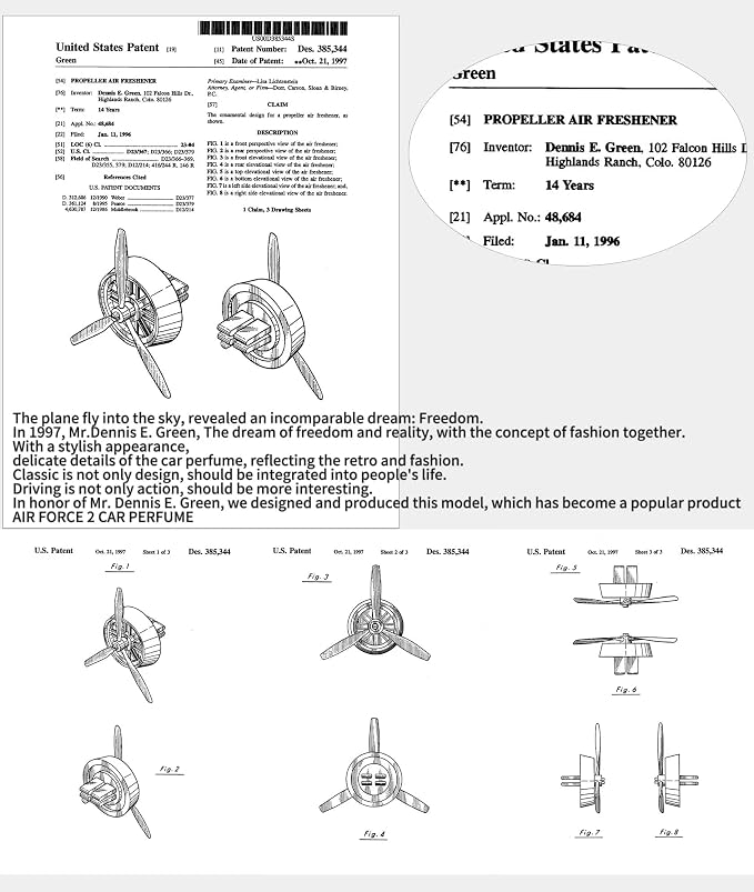 Car Air Freshener Vent Diffuser-Propeller, Car Air Freshener Vent Clip, Long Lasting, Silver, Suitable for men's and women's Car Accessories
