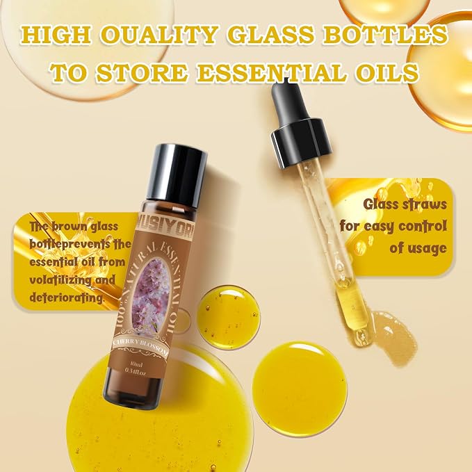 Cherry Blossom Essential Oil 10ML - 100% Pure and Natural Therapeutic Grade Oils for Aromatherapy Diffuser - 0.34 Fl Oz/Cherry Blossom