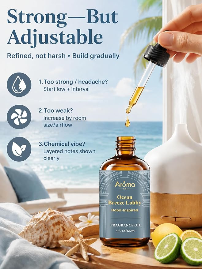 Ocean Breeze Lobby Fragrance Oil, Hotel-Inspired Coastal Resort Scent, Diffuser Oil for Home Diffusers and Crafting