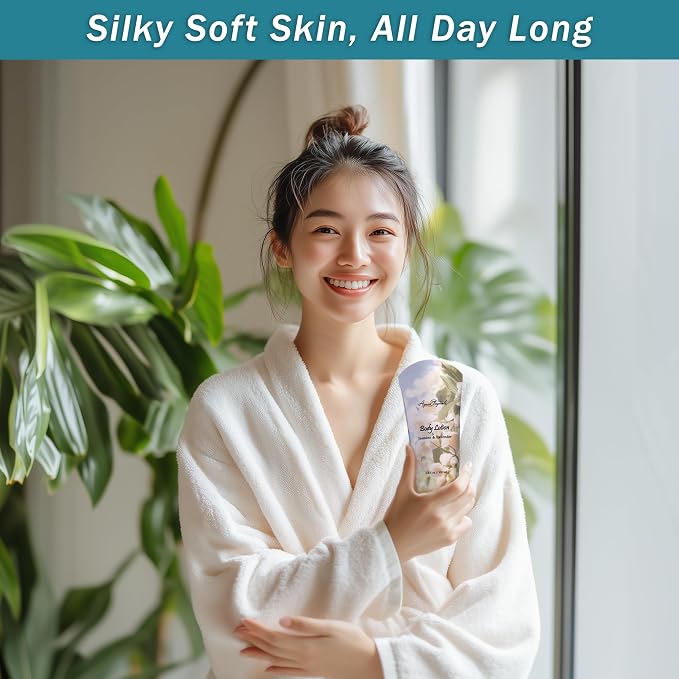 Aqua Elegante Spa Gift Basket - Luxury Bath Set with Body Wash, Bubble Bath, Lotion, Salts, Scrub, Spray, Shower Puff, Towel, Gifts for Women, Mom, Wife, Her - Jasmine & Lavender