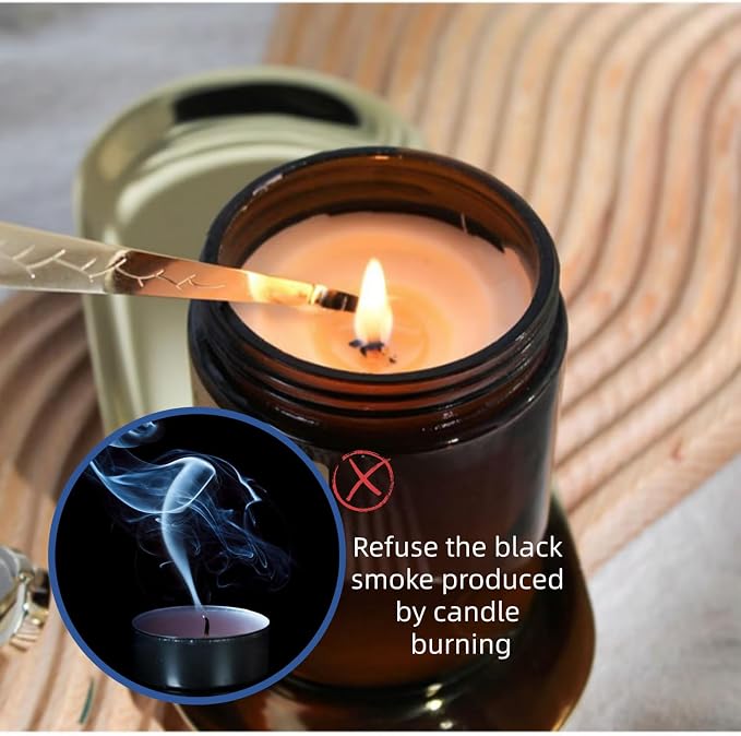Candle Wick Trimmer and Candle Snuffer Hook Set, Copper-plated nickel material, Sharp Scissors for Precise Wick Trimming