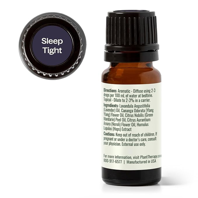 Plant Therapy Sleep Tight Essential Oil Blend 10 mL (1/3 oz) 100% Pure, Undiluted, Therapeutic Grade