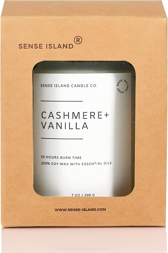 Cashmere Vanilla Scented Candle for Home Scented 50+ Hrs Highly Scented Creamy Vanilla Velvet Cashmere | 100% Natural Soy Candle Gifts for Women Vanilla Candles for Cozy Home