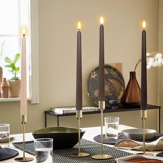 Candlesticks Long Taper Candle,Coffee Scented 10 Inches Gradient Brown Candle Sticks Smokeless Tapered Candles for Home Décor Holiday Gifts