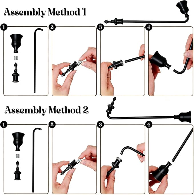 Candle Snuffer, 9-Inch Long Handle for Safe Flame Extinguishing, Smoke-Free & Splash-Free, Aluminum Metal Candle Wick Dipper & Extinguisher for Jar, Pillar, Scented Candles (Black, 1 Pc)