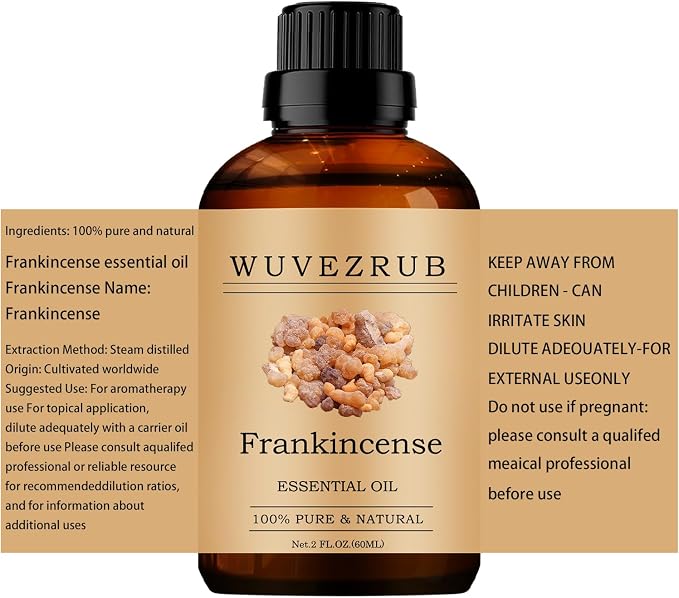 Frankincense Essential Oils 60ML, 100% Pure and Natural Essential Oil for Aromatherapy Diffuser - 2 Fl Oz/Frankincense