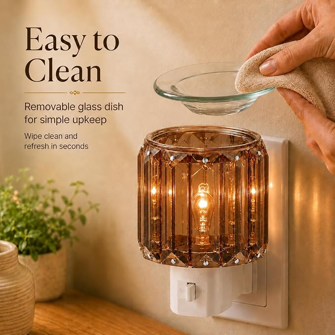 MeplLivs Warmers Pluggable Fragrance Warmer- Decorative Plug-in for Warming Scented Candle (Golden)