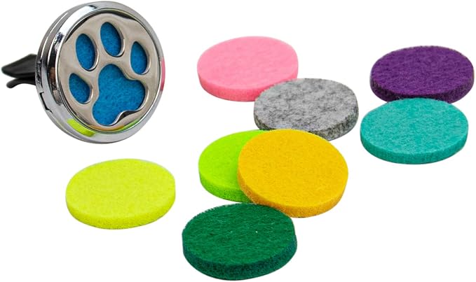 AUEAR, Dog Paw Car Diffuser Vent Clip - 30mm Aromatherapy Essential Oil Car Diffuser Vent Clips with 10 Refill Pads