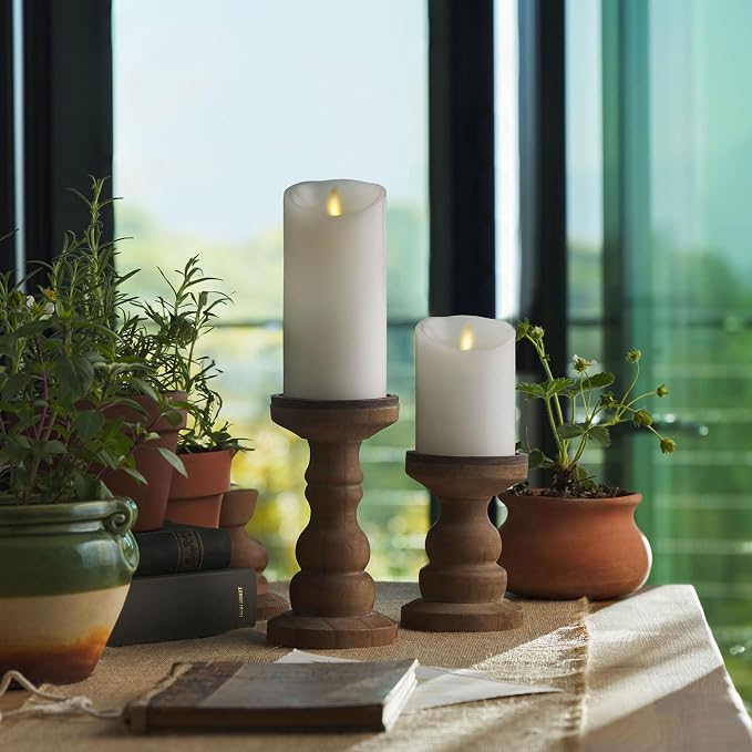 Luminara - Flameless LED Battery Operated Flickering Pillar Candles - White - Pack of 1-3x4.5 - Realistic Moving Flame Real Wax Indoor/Outdoor Decor