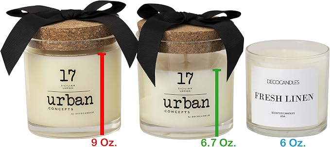 Urban Concepts by DECOCANDLES - Highly Scented Soy Candle - Long Lasting - Hand Poured in USA (Midnight Jasmine, 6.7 Oz.)
