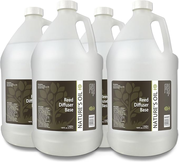 Nature’s Oil Reed Diffuser Base - Professional Home Fragrance Base for Reed Diffuser Making, Ready to Blend (4 Gallons)