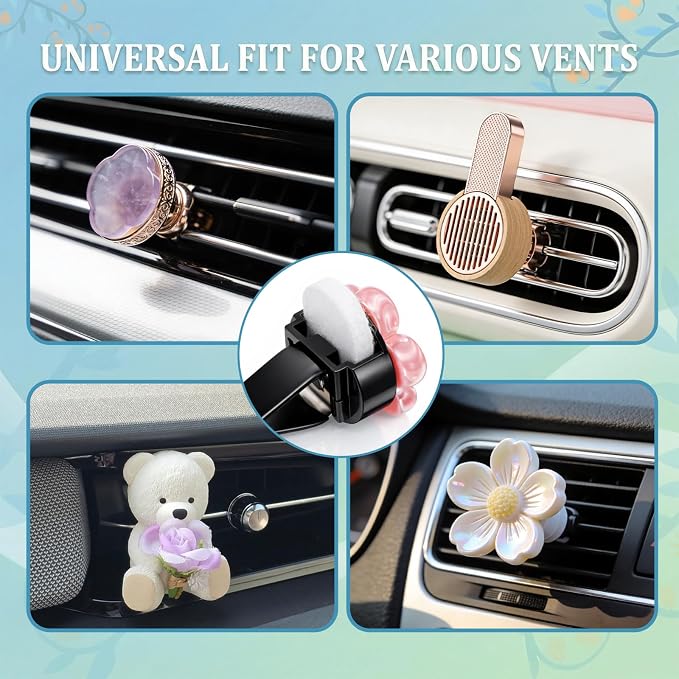 100 PCS Car Air Freshener Refill Felt Pads White Unscented Essential Oil Perfumes Refill Pads Car Air Fresheners Clip Cars Diffuser Airs Fresheners Replacement Pad for Custom Fragrance Cars Use(17 mm)