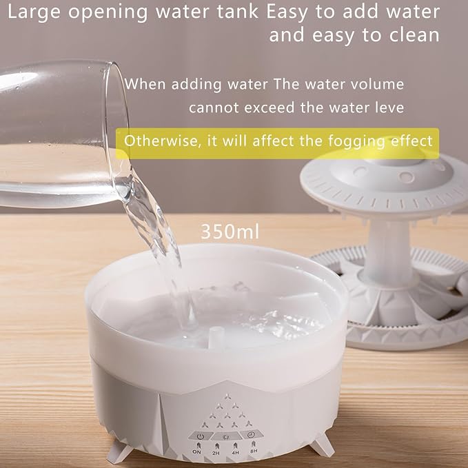 Raindrop Humidifier for Bedroom Large Room -Air Humidifiers and Aromatherapy Diffuser,Ultrasonic humidifier,Quiet humidifier with Ambient Light & 4 Timer,Waterless Auto Off