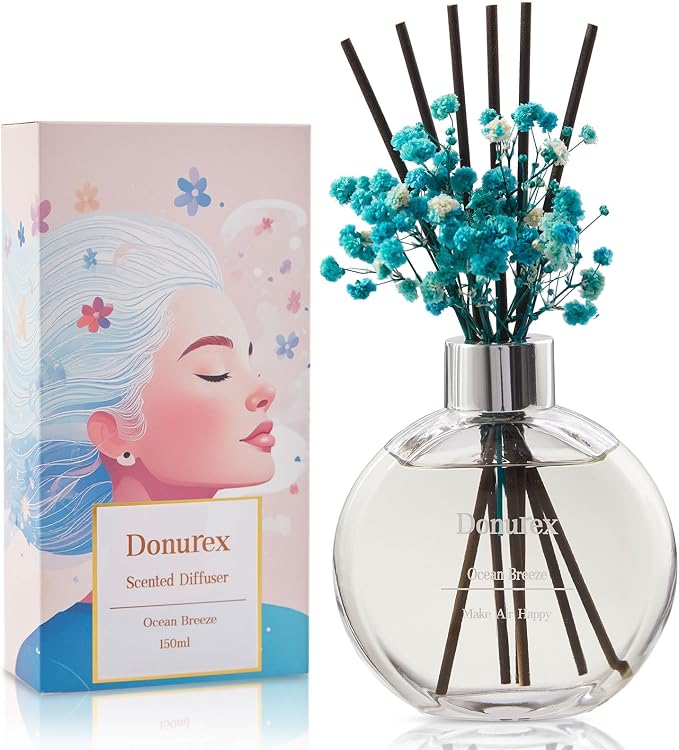Flower Reed Diffusers for Home with Ocean Breeze