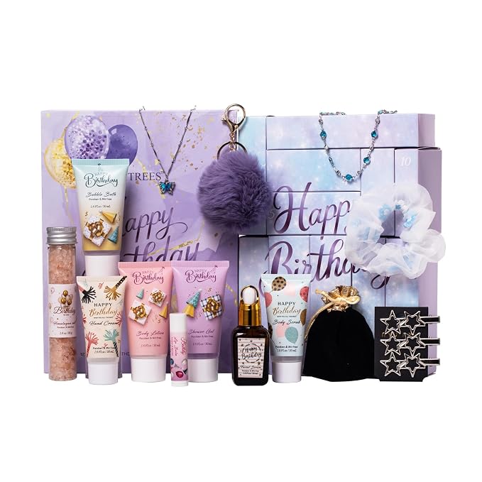 Advent Calendar Blind Birthday Gifts For Teens girls, Purple Gifts For Women, Lavender Spa Gift Set, Lavender Gifts Set for Birthday, Birthday Gifts Advent Calendar,Christmas Gift for Women