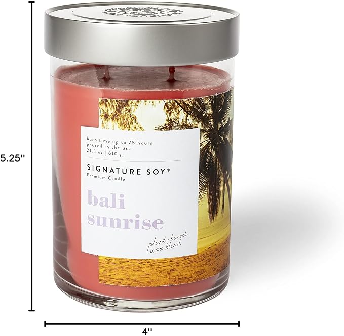 Signature Soy Lidded Bali Sunrise Scented Candle, Extra Large Jar