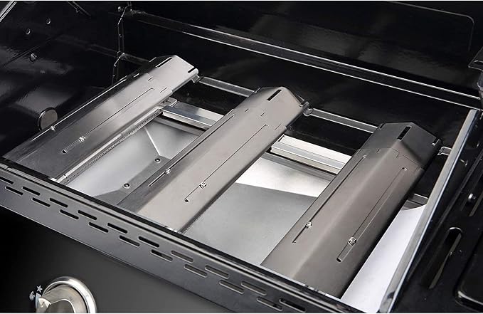Hisencn Universal Replacement Adjustable Stainless Steel Heat Plate Shield, Heat Tent, Flavorizer Bar, Burner Cover, Flame Tamer for Brinkmann Gas Grill, Heavy Duty, Extends from 11.75" up to 21" L