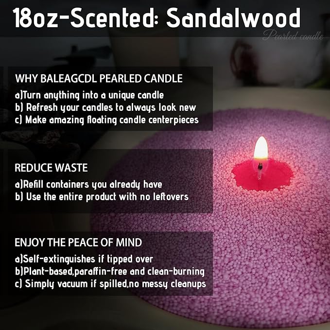 Dusk in Provence Purple Pearled Candle, 18 Oz 120 Hours Long Burning Lavender Scented Sand Candle with 30 Wicks, Refillable Pearled Wax, Clean Burning, Ideal DIY Gifts for Mom