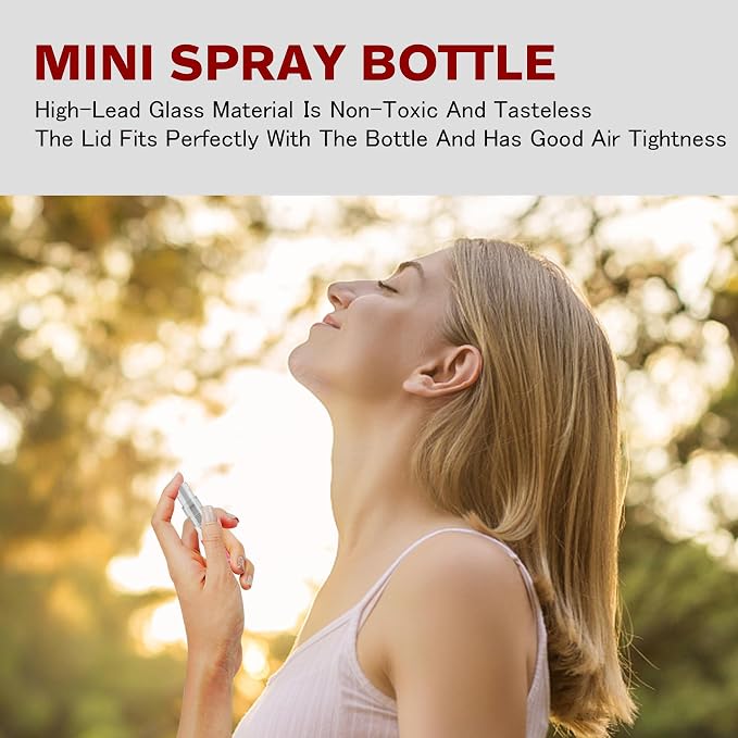 Mini Spray Bottle 2ml, Refillable Glass Spray Bottle, Glass Bottle Atomizer, Perfume Mouthwash Atomizer for Cleaning Refillable Container for Travel, Essential Oils, Perfume 60 Pcs, 2ml