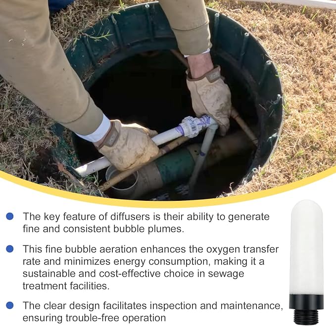 Septic Tank Diffuser Cs113 Fit for Clearstream 500, 600, 750, 1000, 1500 2 Pack(White)
