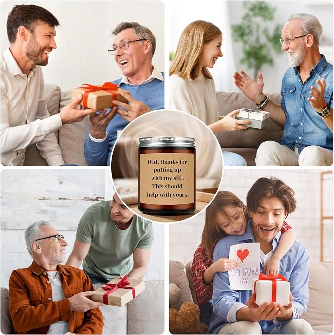 Funny Lavender Scented Soy Candle, Fathers Day Gift from Daughter & Son, Gift for Dad Papa Grandpa Stepdad Father-in-Law, Funny Birthday Christmas Retirement Gag Presents & Home Decor