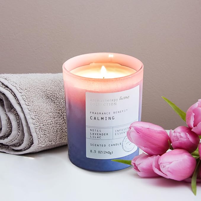 Lavender Lilac Scented Candles - Summer Purple Candles for Home,8.5oz | Gift for Women & Men