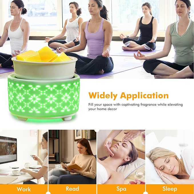 EQUSUPRO Wax Melt Warmer for Scented Wax Melts- Electric 4 in-1 Ceramic Candle Wax Warmer Burner Fragrance Wax Melter for Home Office Bedroom Living Room Decor & Gifts for Women