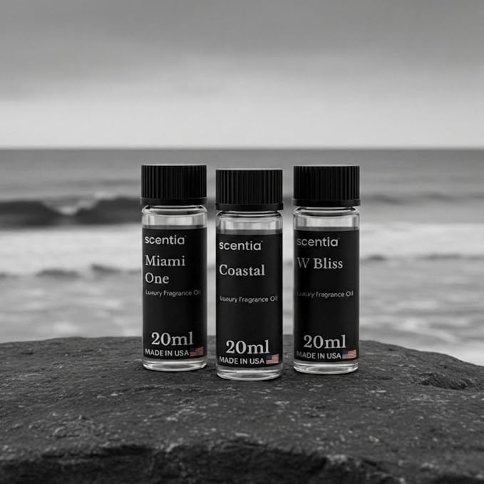 Scentia Hotel Diffuser Oil Gift Set, 3x20ml - Miami One, Coastal & W Bliss Fragrance Oils Inspired by 1 Hotel Miami & W Hotel - Made in USA, IFRA Certified - Aromatherapy Discovery Set