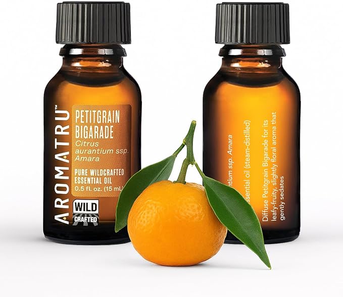 AromaTru Slumber Essential Oil Kit – True Lavender, Red Cedar, Mandarin, and Petitgrain Bigarade – Organic & Wildcrafted – ISO Certified – No Synthetic Fillers – Ethically Sourced